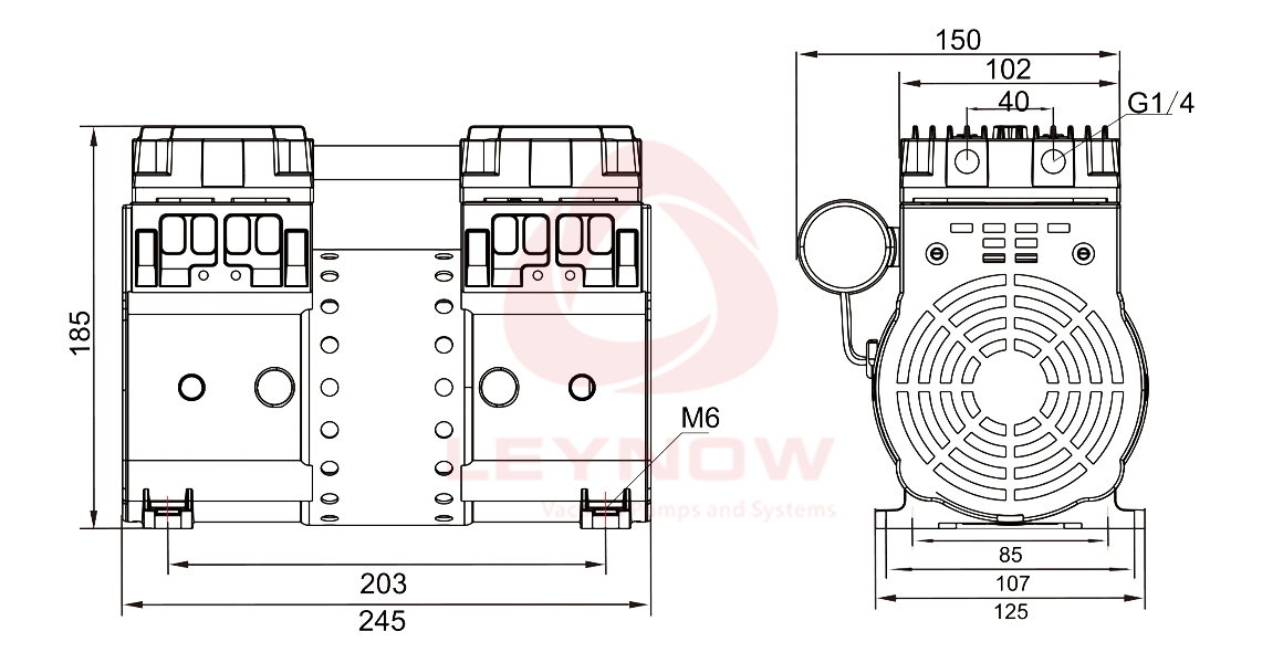 KB-140V 无油真空泵曲线表